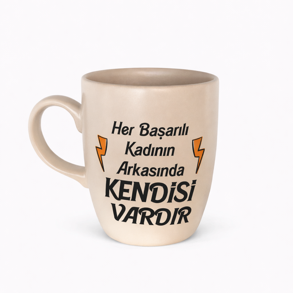 Tasse Ovale Her Basarili Kadinin Arkasinda Kendisi Vardir X