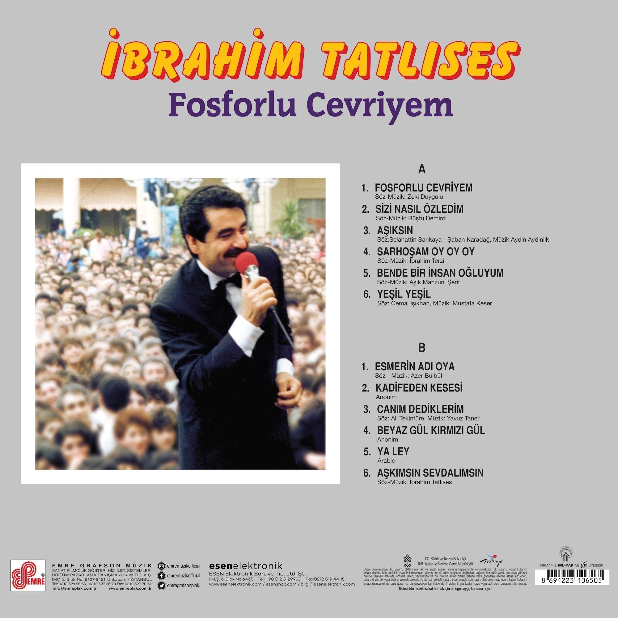 İbrahim Tatlıses - Fosforlu Cevriyem Açılır Kapak (Plak)