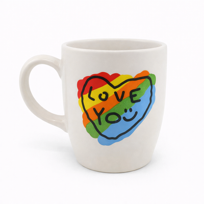 Cœur coloré Love You Mug ovale