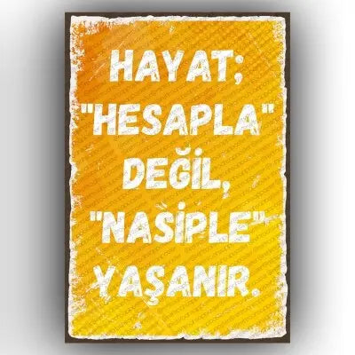 Hayat hesapla degil..