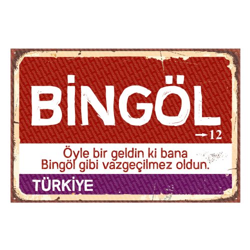 Bingöl - Sehir Tabelasi