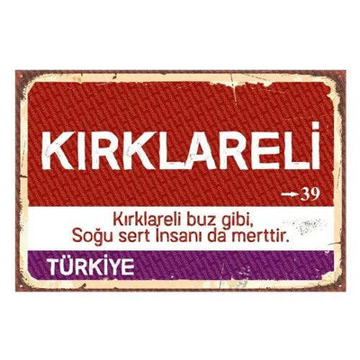 Kırklareli - Panneau de la ville